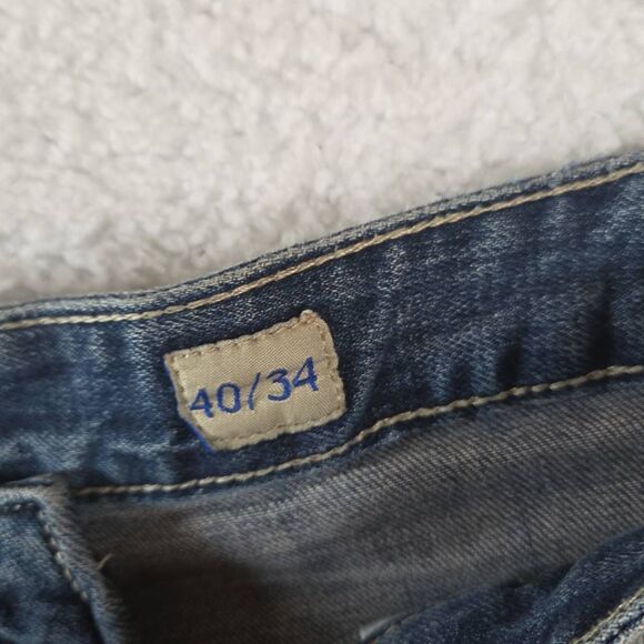 Smoke Rise Men's Whishered Stretch Distressed Skinny Jeans Blue Denim Size 40/34 - Picture 4 of 9